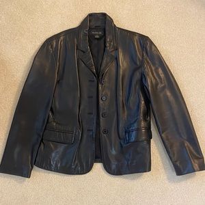 Vintage Harold’s black leather jacket women’s size medium